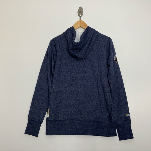 Roots73 Size Small Sandy Lake FZ Fleece Hoody. Ink Blue Heather. Style#98702. - Picture 2 of 9